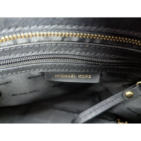 Michael Kors 30S3GLMS2L Selma Medium Top Zip Satchel Selma Black Handbag 13in - Picture 6 of 14